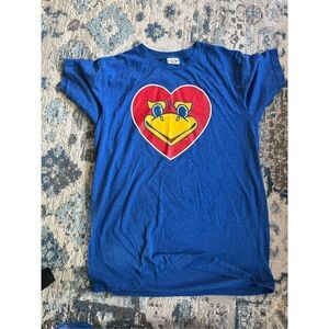 Charlie Hustle University of Kansas Jayhawks beak heart royal blue t shirt mediu